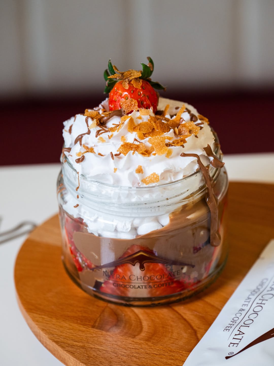 Strawberry and cream jar dessert